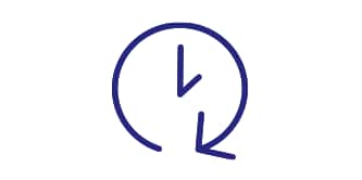 klok met een pijl eromheen
