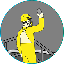 Illustratie van eerste bezinking Illustratie van eerste bezinking