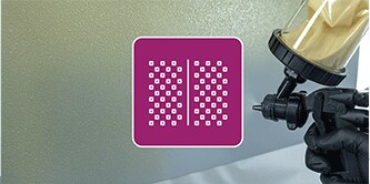 Lakspecialist spuit structuurpaneel met 3M Performance Spuitpistool 2 met structuuricoon
