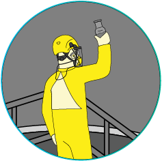 Pictogram van eerste-bezinkingsproces