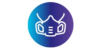 Pictogram van halfgelaats herbruikbaar ademhalingsmasker
