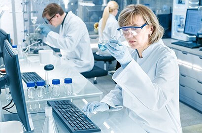 People working in laboratory